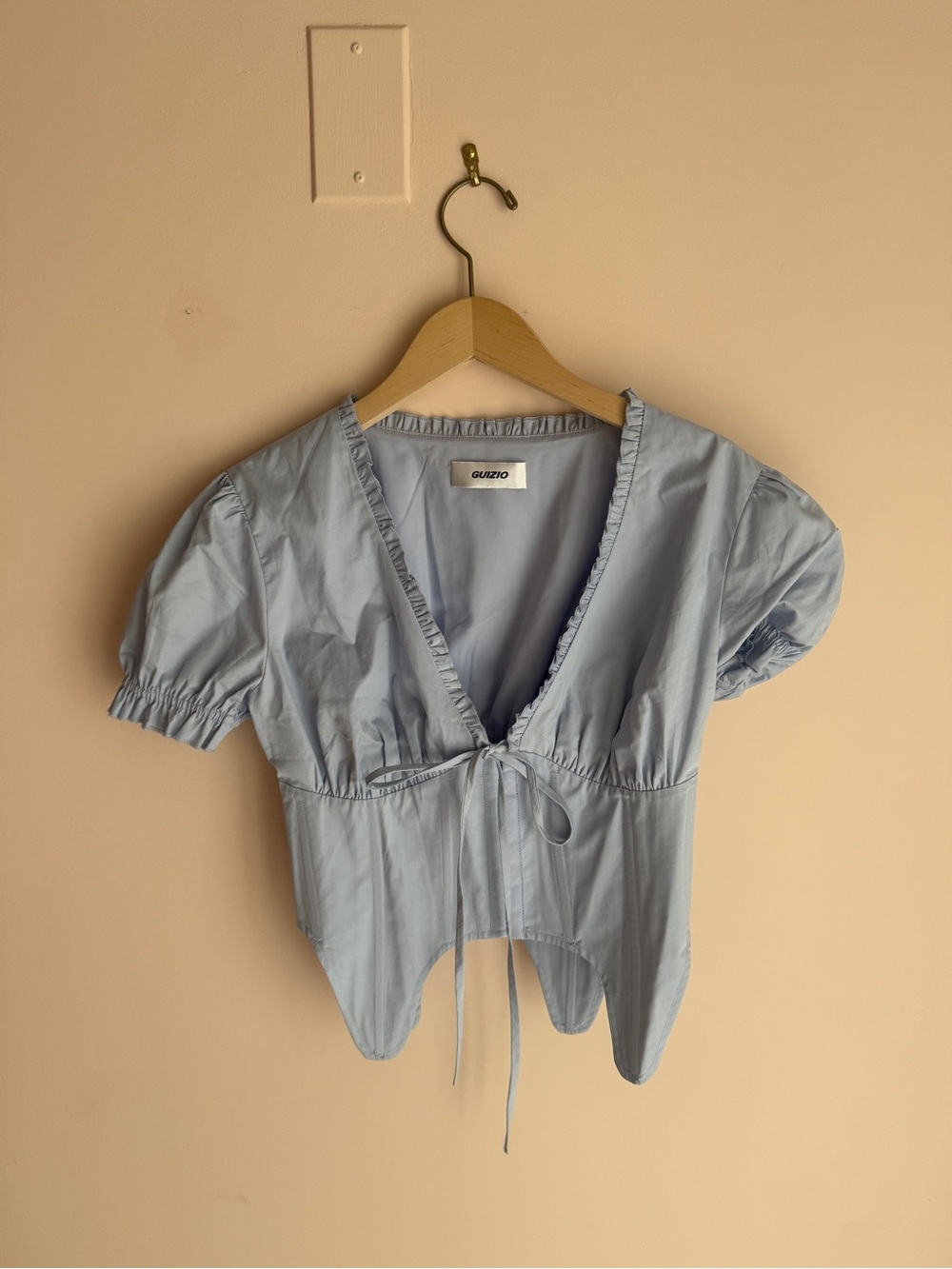 Guizio baby blue corset top